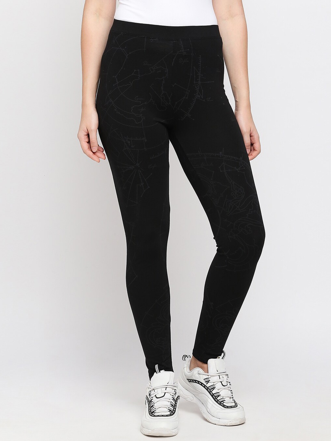 

Being Human Women Black Printed Ankle Length Leggings