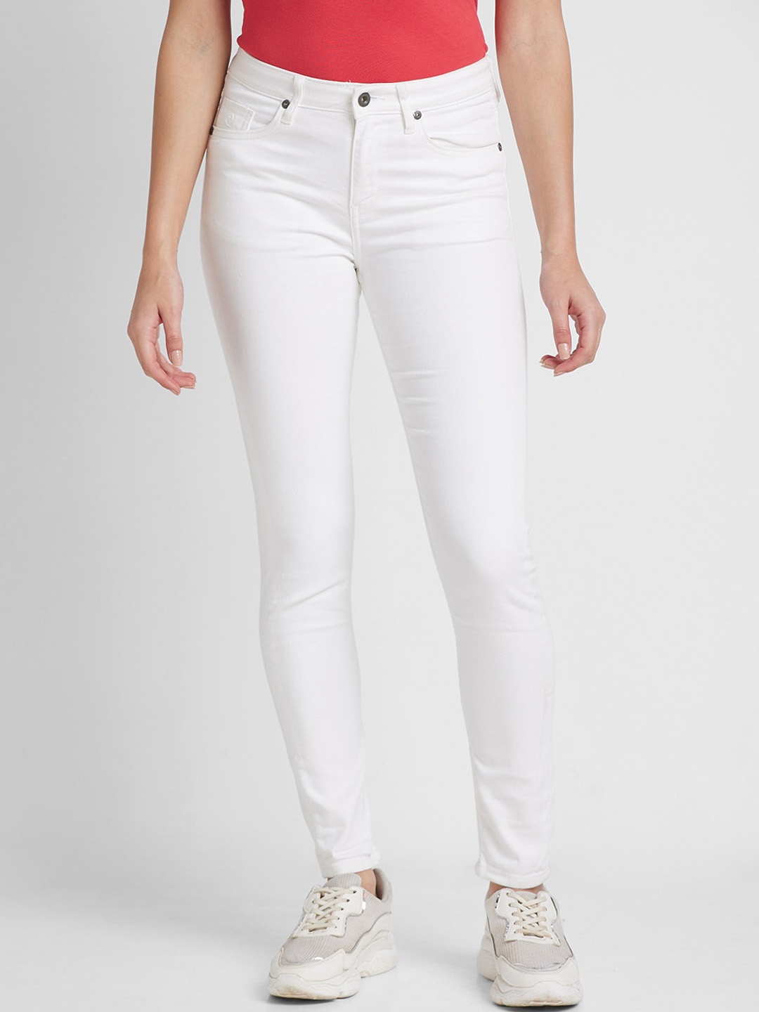 

Being Human Women Mid-Rise Skinny Fit Jeans, White