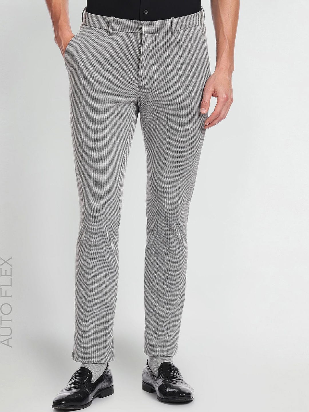 

Arrow Men Jackson Super Slim Patterned Knit Trousers, Grey