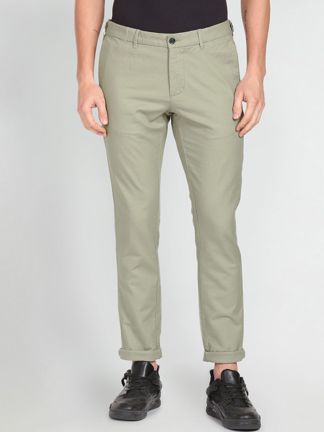 

Arrow Sport Men Green Slim Fit Low-Rise Regular Trousers