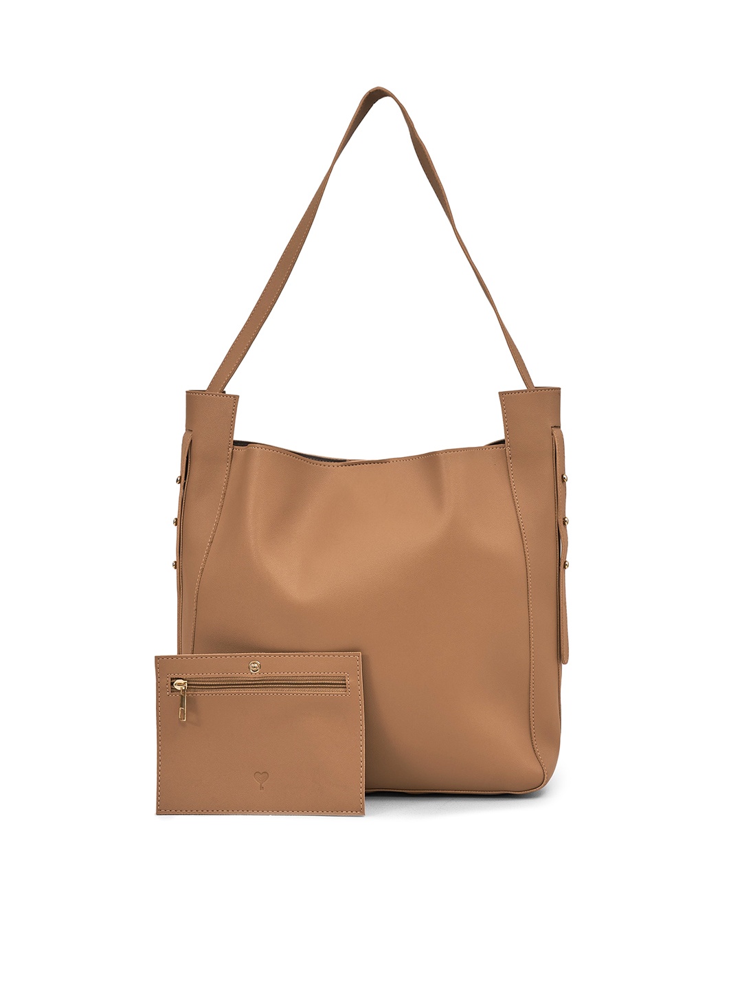 

The Label Life Suede Studded Shopper Tote Bag & Pouch, Beige
