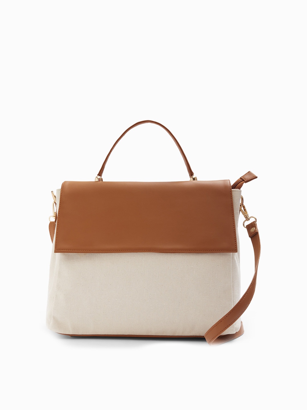 

The Label Life Colourblocked Structured Handheld Bag, Tan