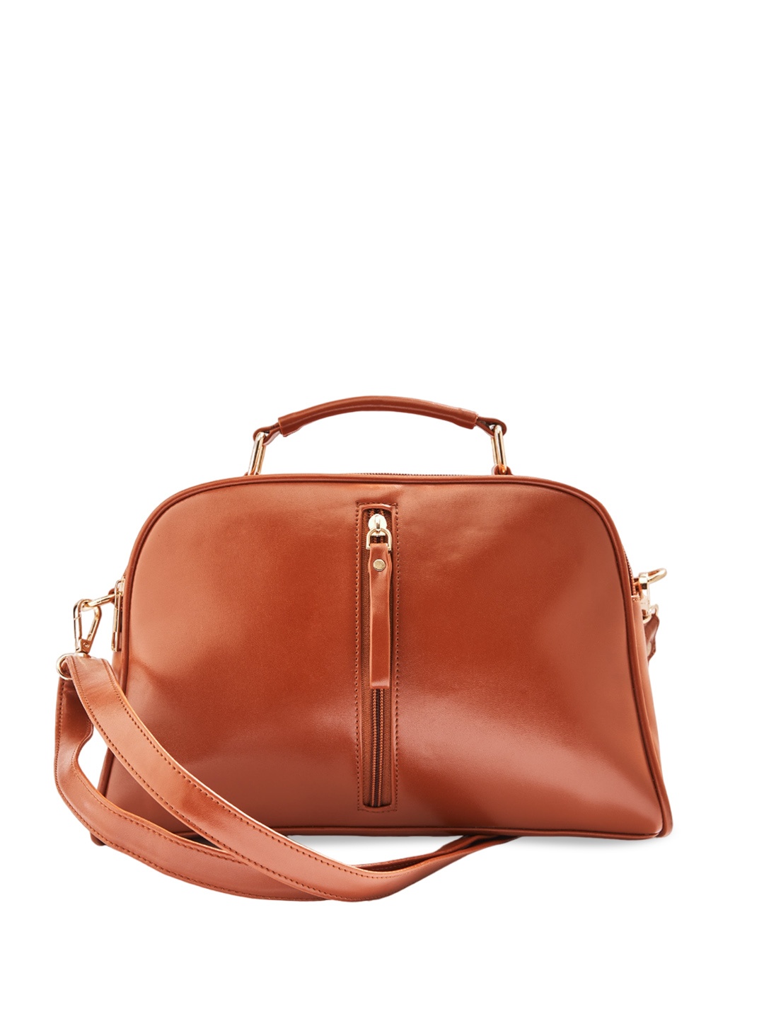 

The Label Life Suede Structured Satchel, Brown