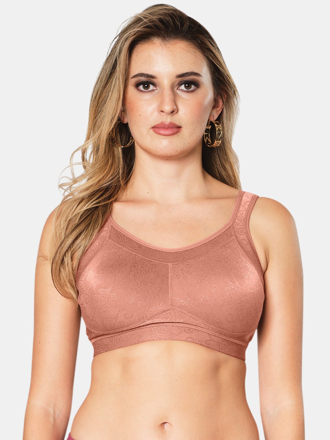 

Sonari Self Design Full Coverage Bra, Rose