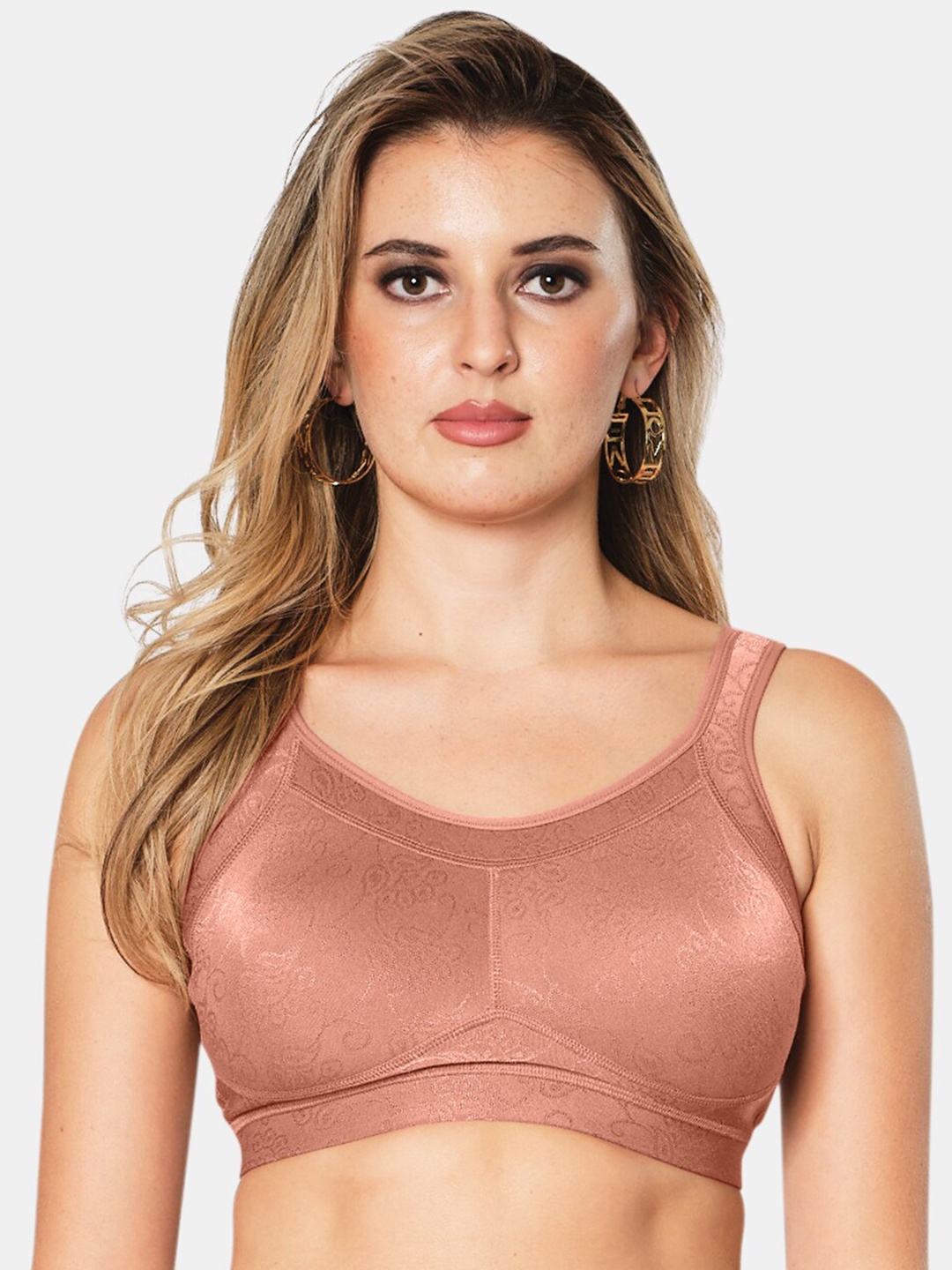 

Sonari Self Design Full Coverage Bra, Rose