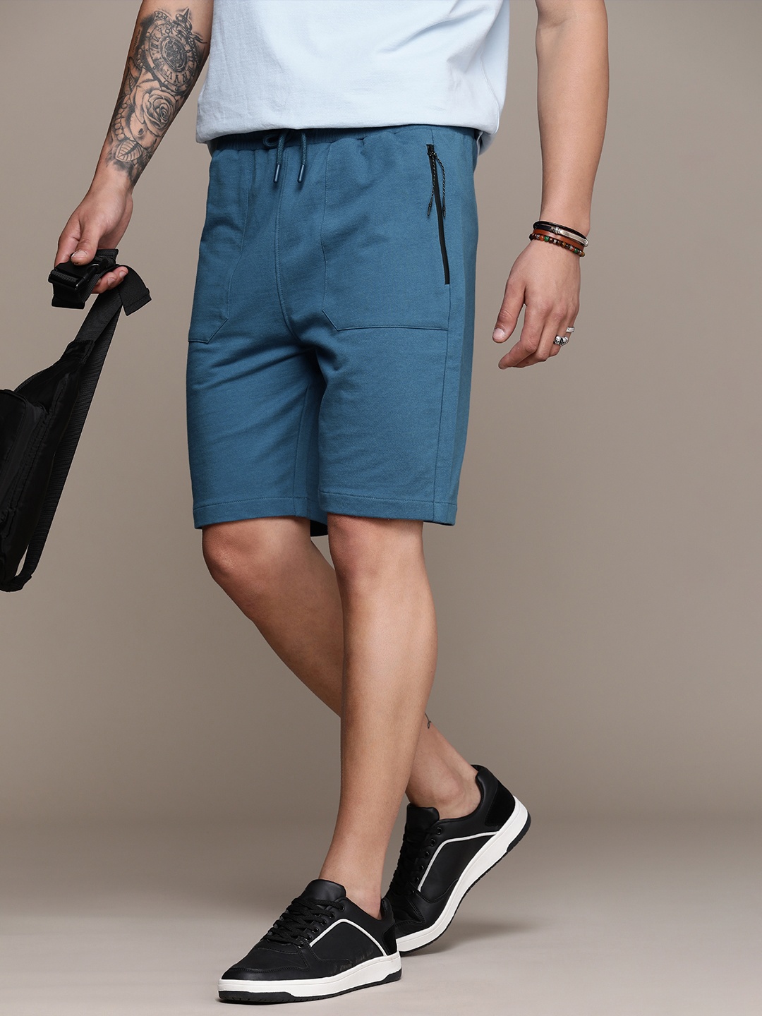 

FORCE IX Men Pure Cotton Shorts, Blue