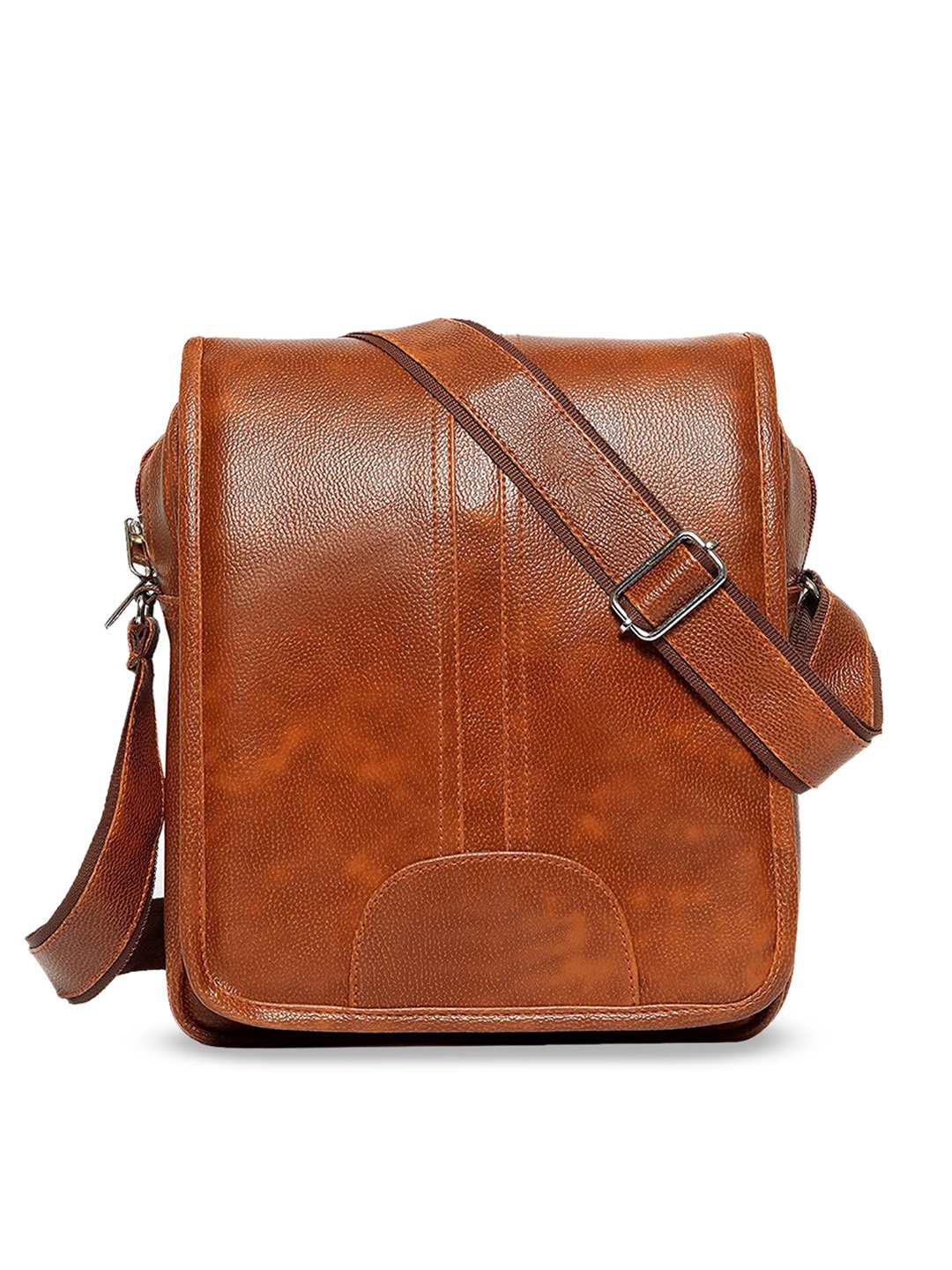 

SAMTROH PU Structured Messenger Bag, Tan