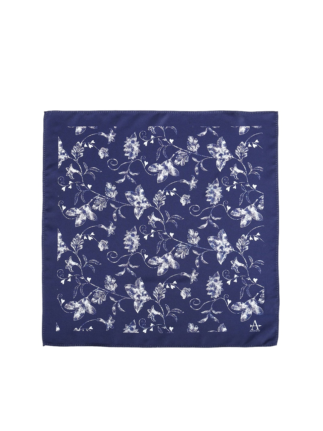 

Arrow Men Floral Printed Twill Pocket Square, Navy blue