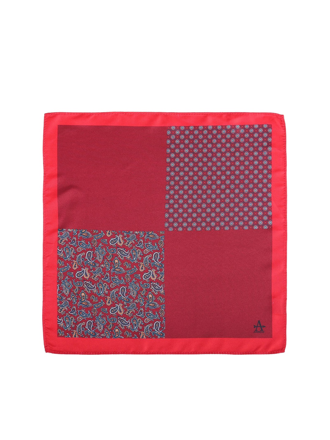 

Arrow Three Patterned Printed Pocket Square, Burgundy