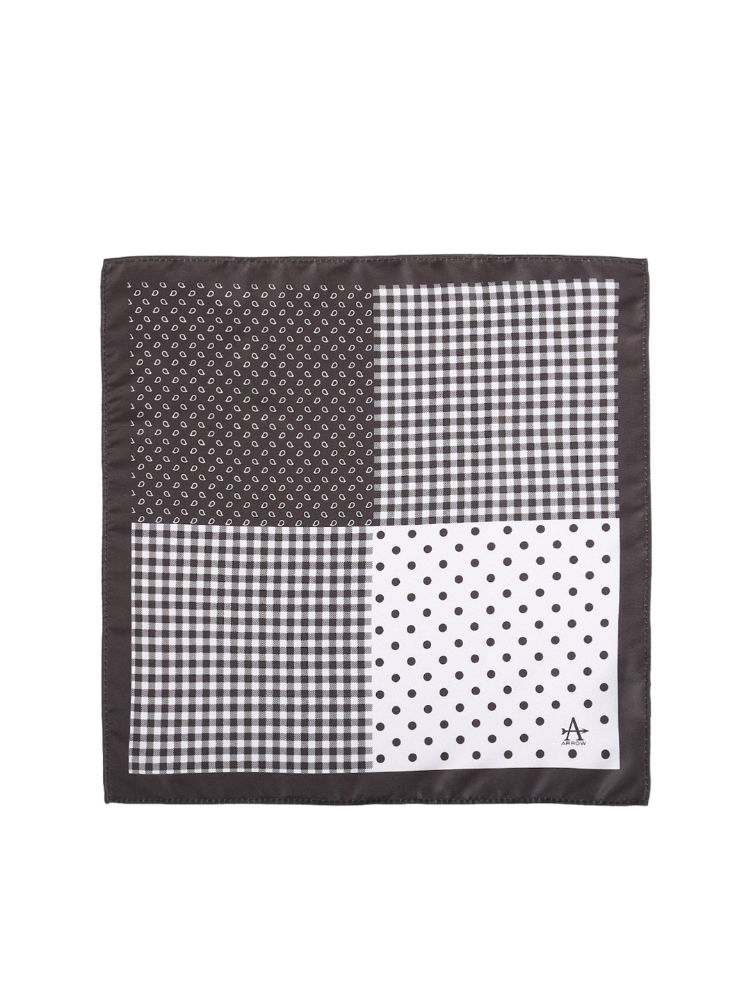 

Arrow Four Patterned Printed Pocket Square, Black