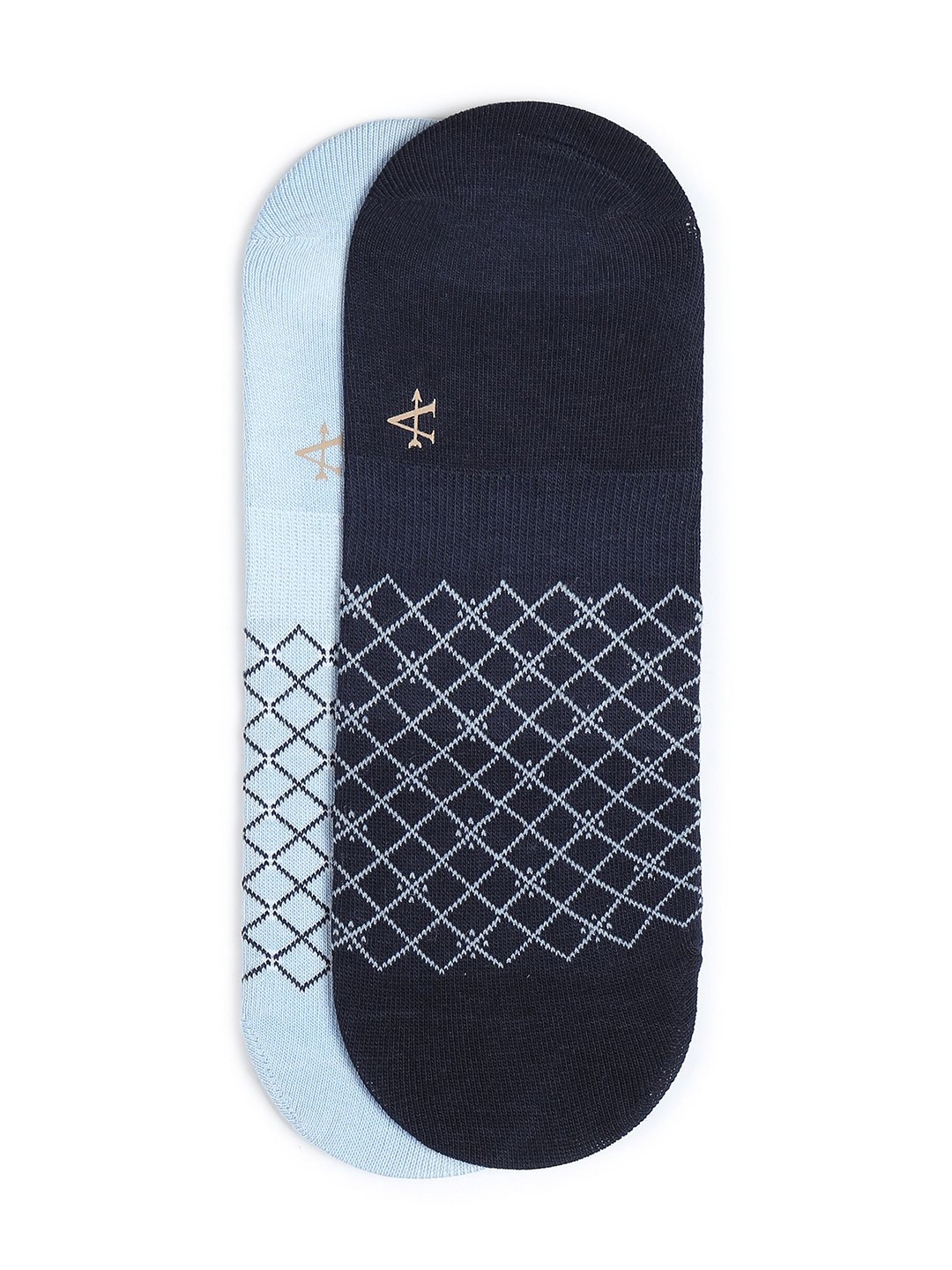 

Arrow Men Pack Of 2 Patterned Cotton Ankle-Length Socks, Blue