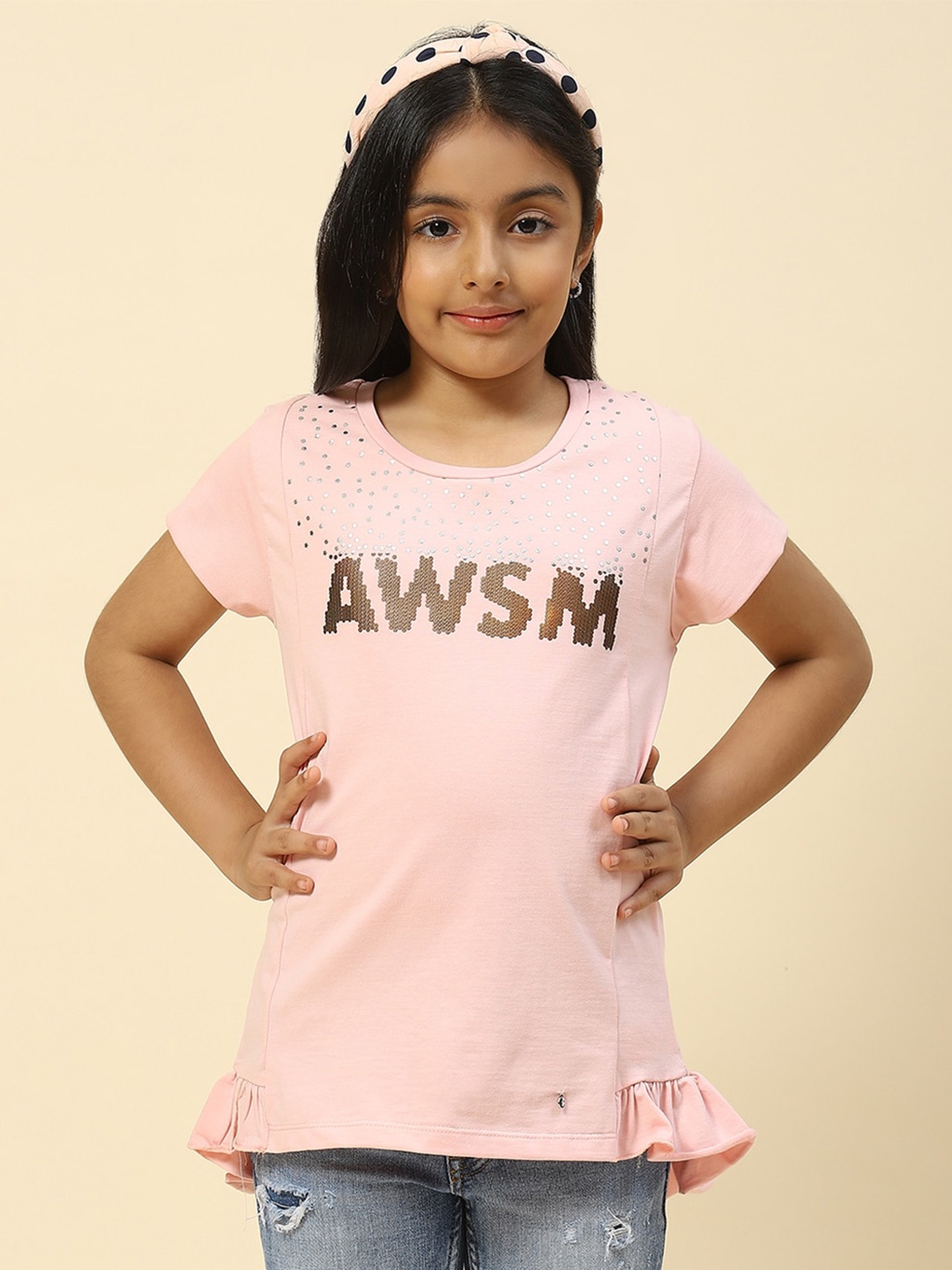 

Monte Carlo Girls Typography Printed T-shirt, Pink