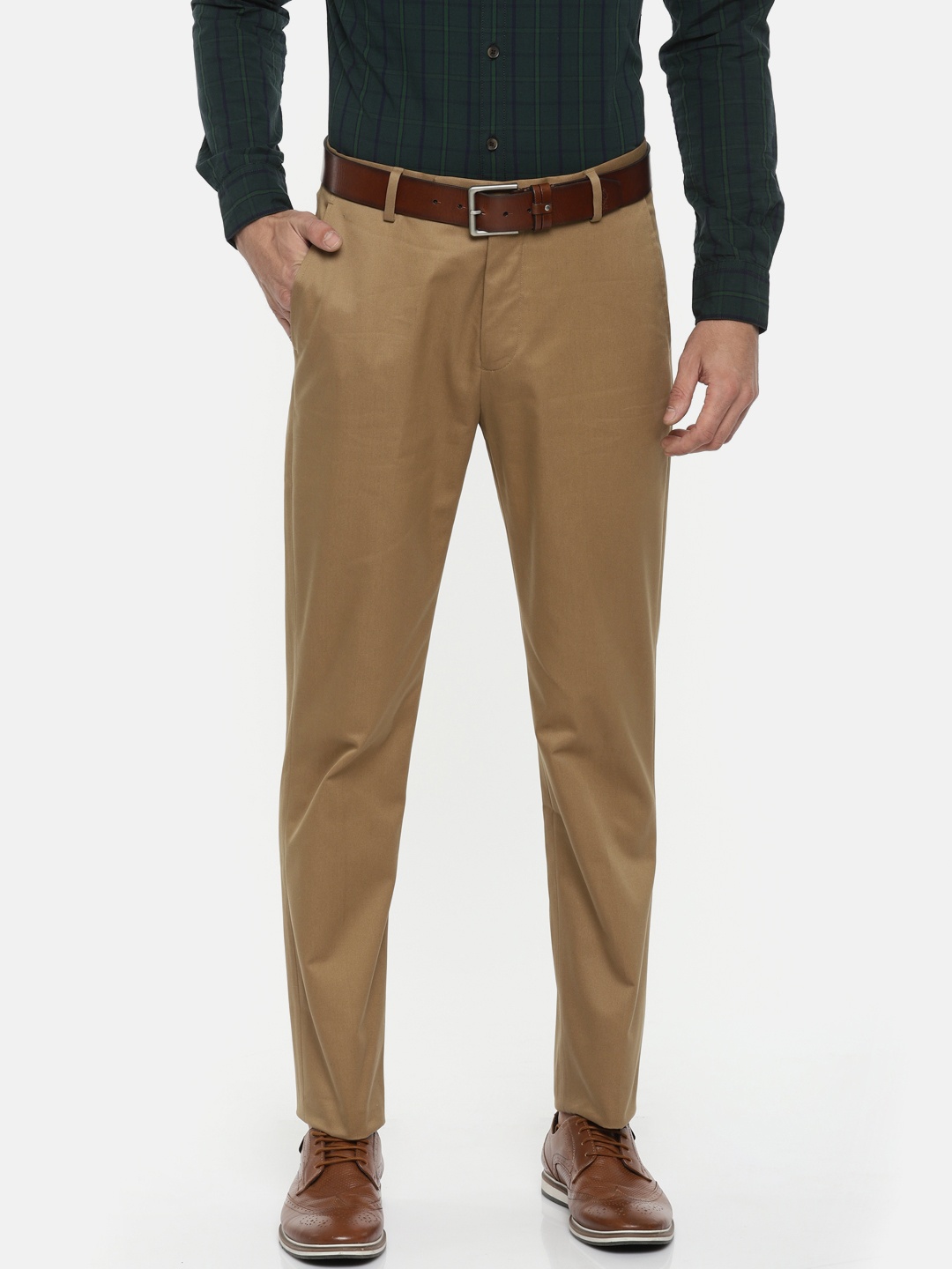 

U.S. Polo Assn. Men Khaki Tapered Fit Smart-Casual Trousers