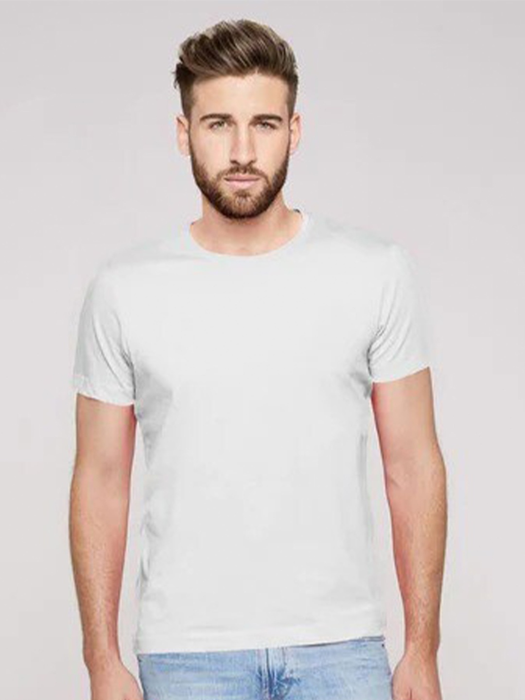 

TRIPR ORIGINALS Round Neck Cotton T-Shirt, White