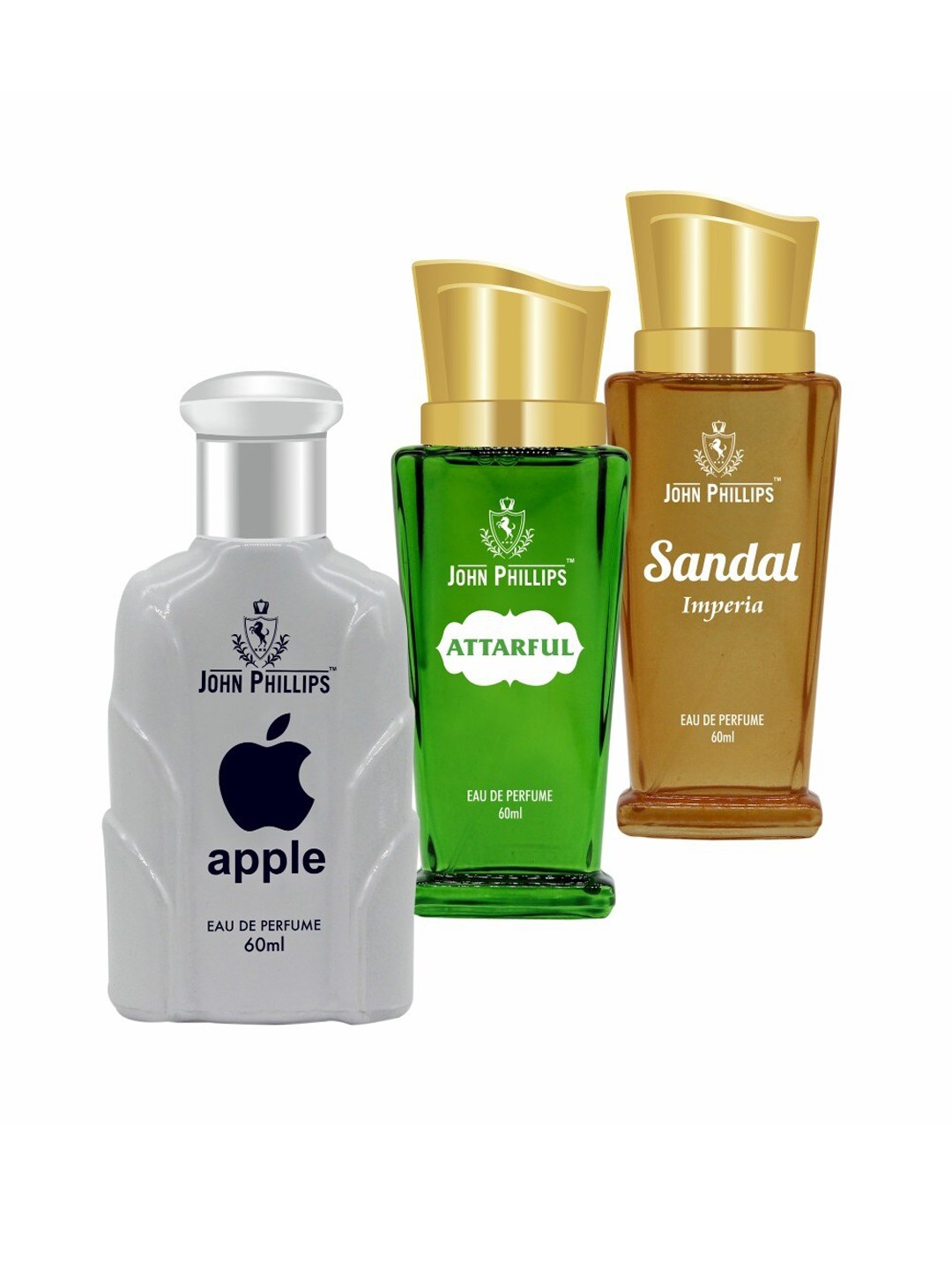 

JOHN PHILLIPS Set of Apple, Attarful & Sandal Imperia Eau De Parfum - 60 ml Each, Grey