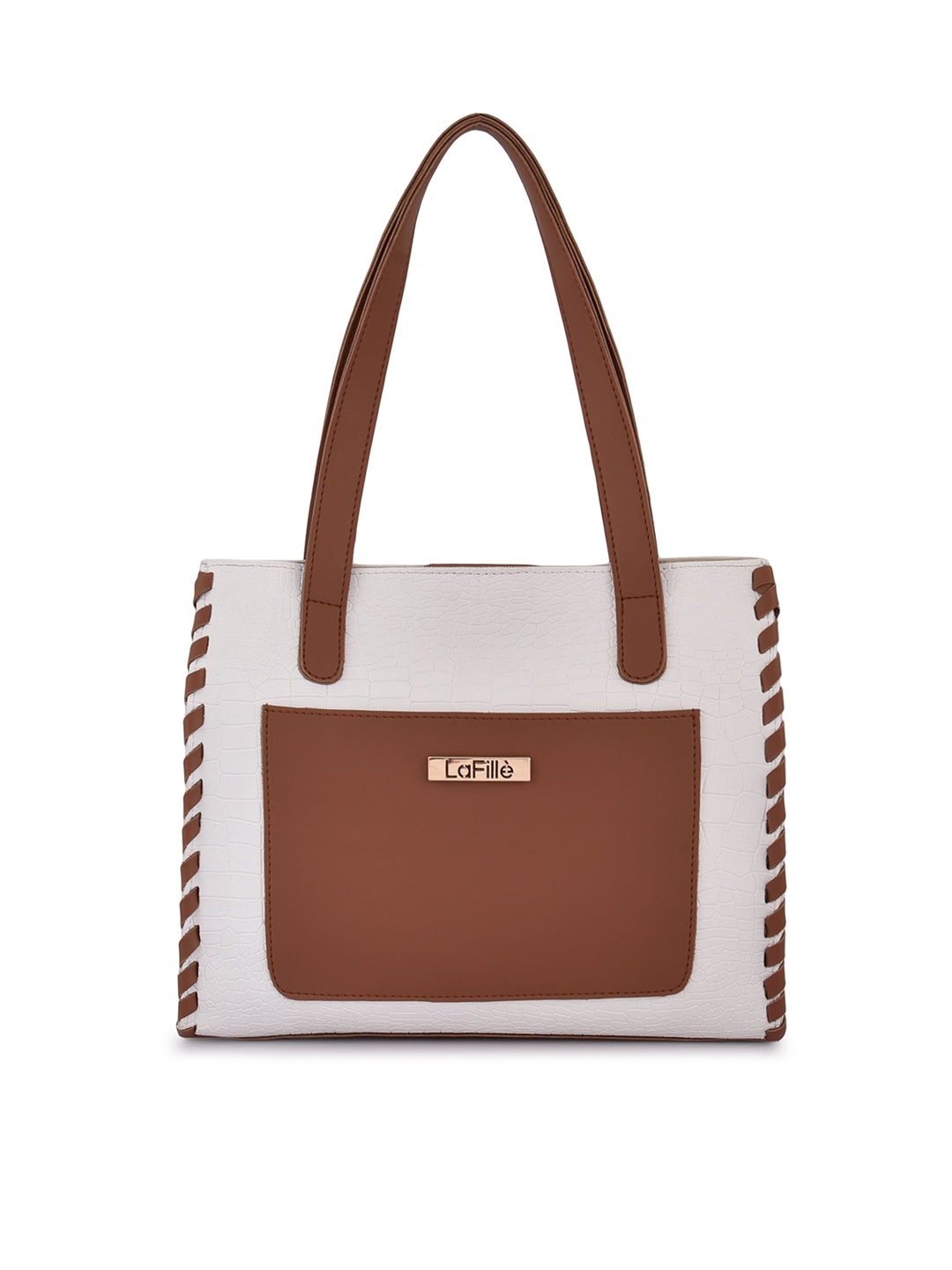 

LaFille Colourblocked PU Structured Shoulder Bag, White