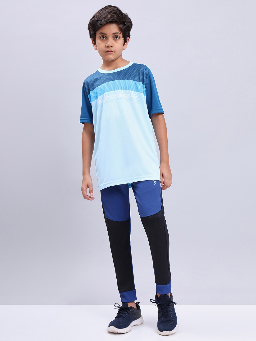 

Technosport Boys Antimicrobial Colourblocked Sports T-Shirts, Blue