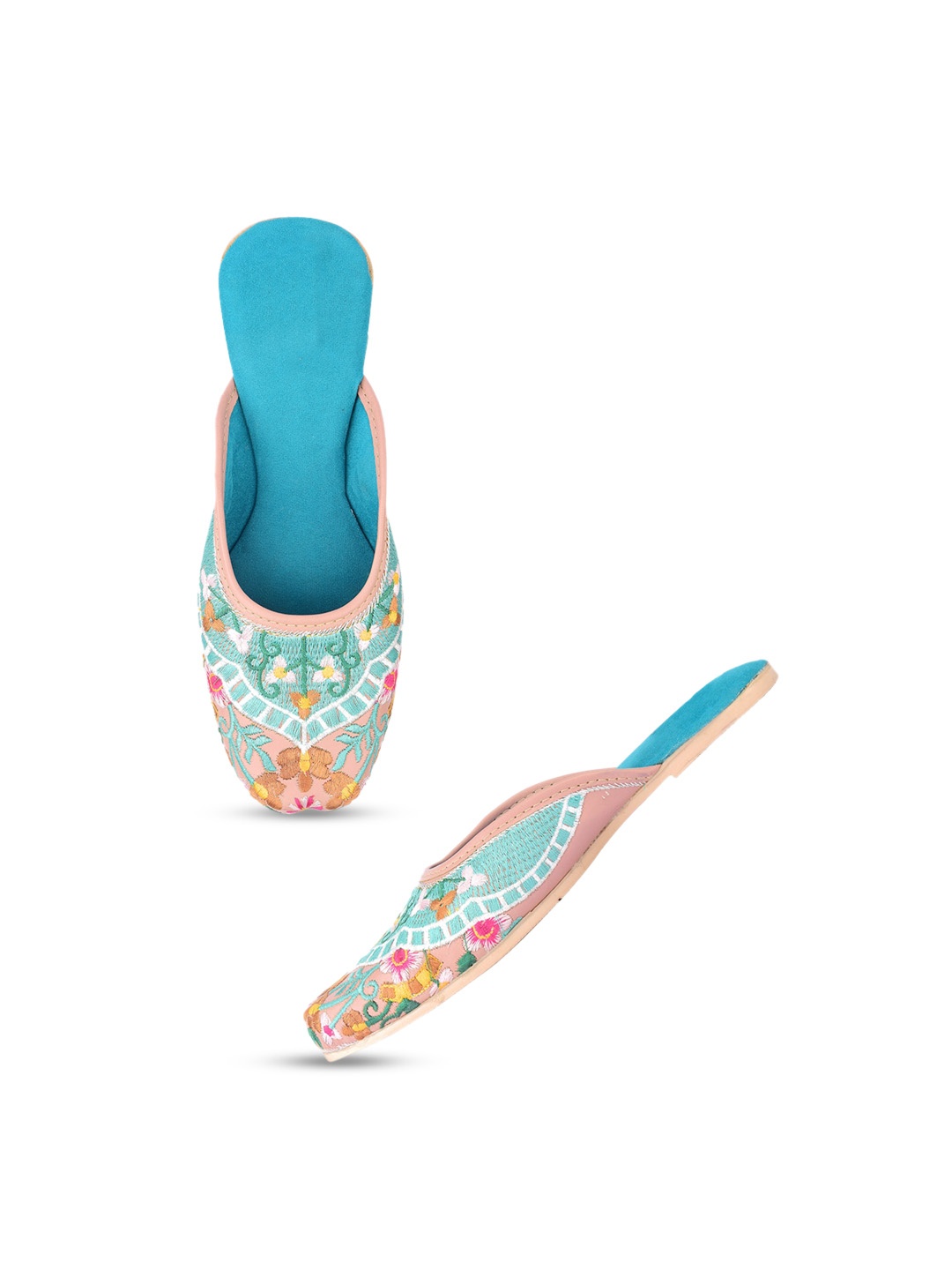 

Hulya Embroidered Ethnic Mules, Blue