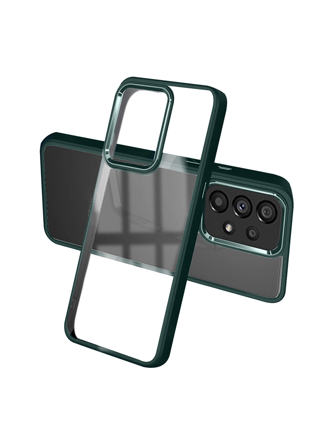 

Karwan Glossy Transparent & Metal Samsung A53 Phone Back Case, Green