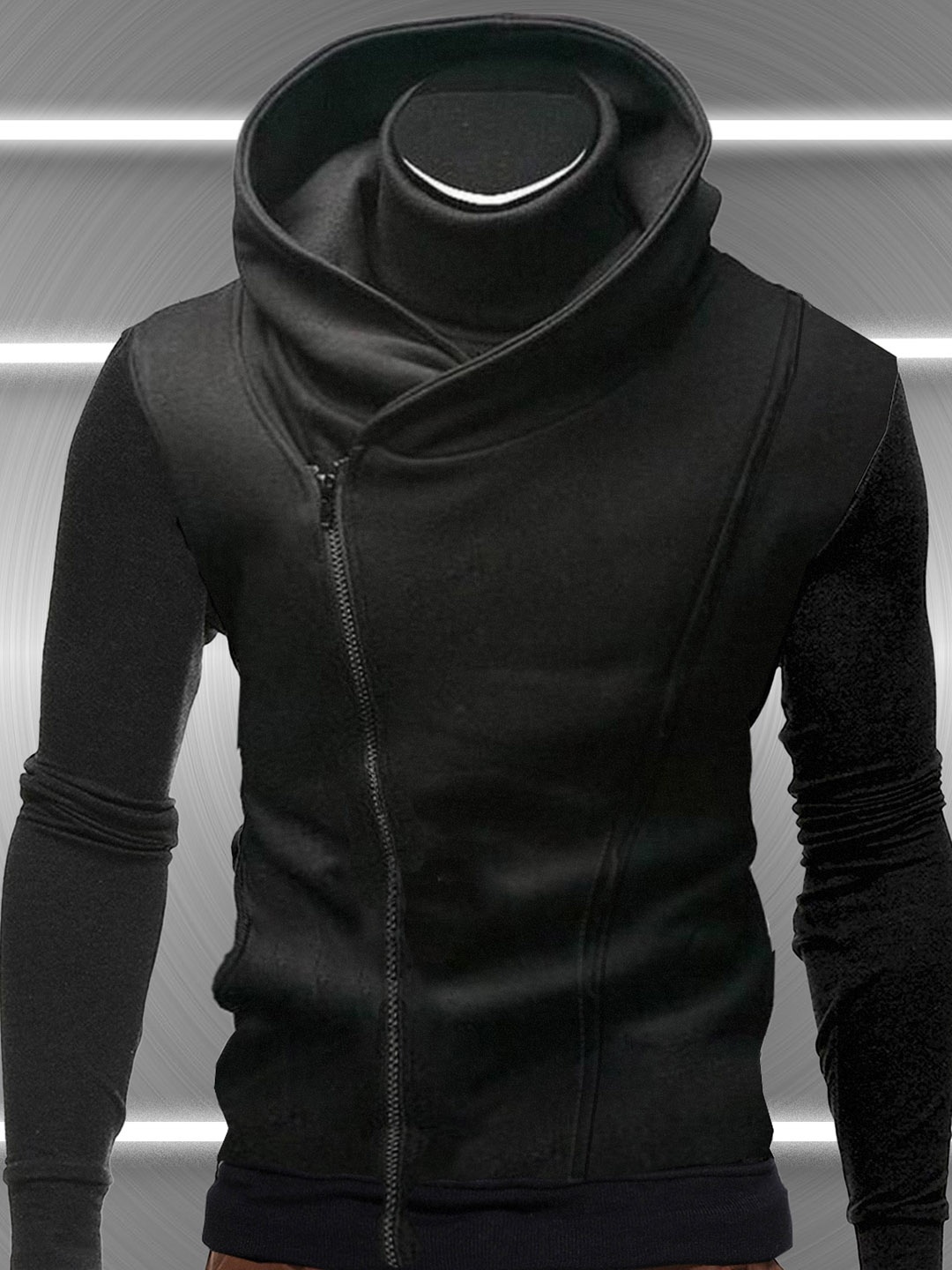 

TRIPR ORIGINALS Men Hooded Crop Sporty Jacket, Black