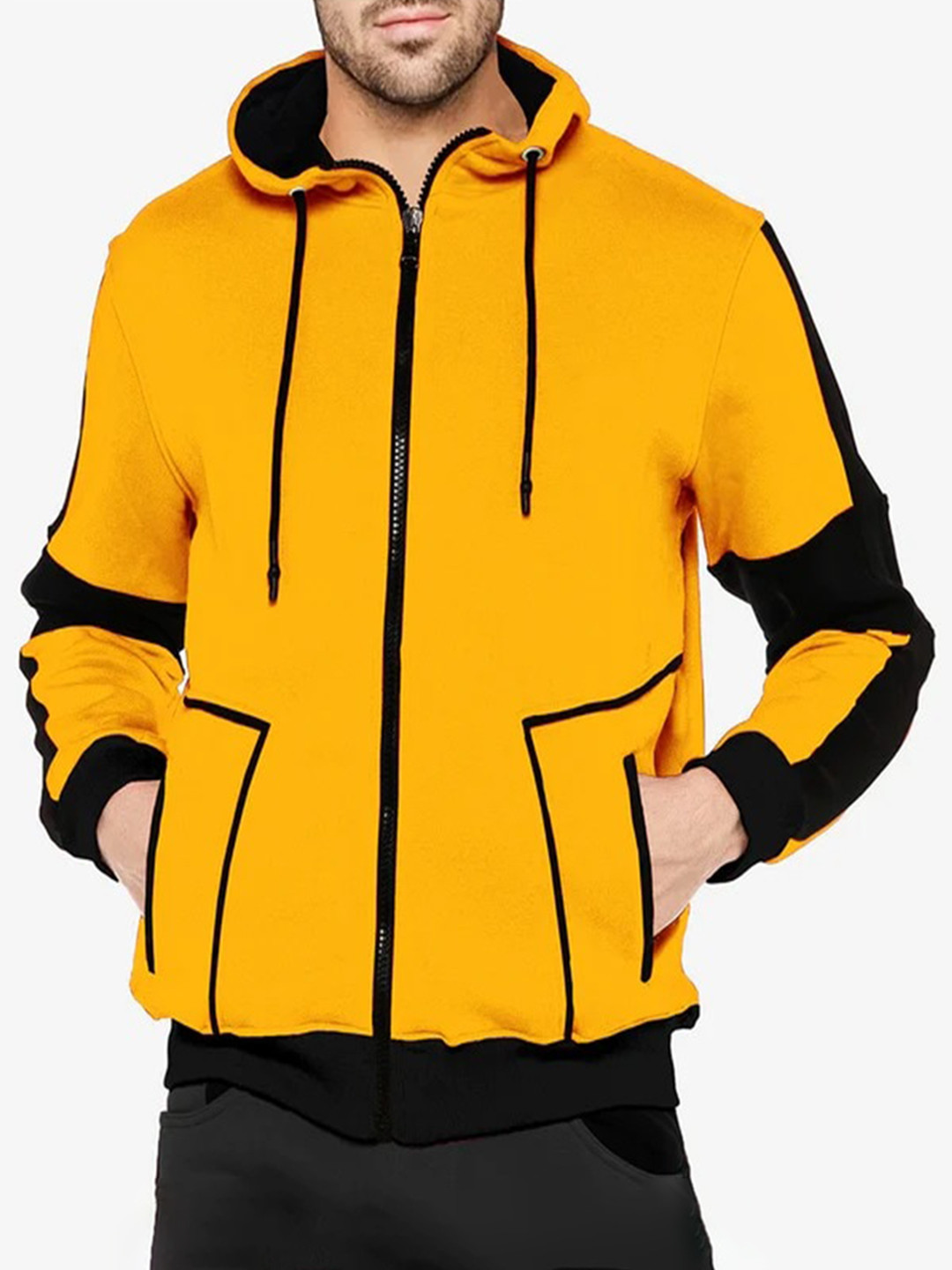 

TRIPR ORIGINALS Colourblocked Cotton Sporty Jacket, Yellow