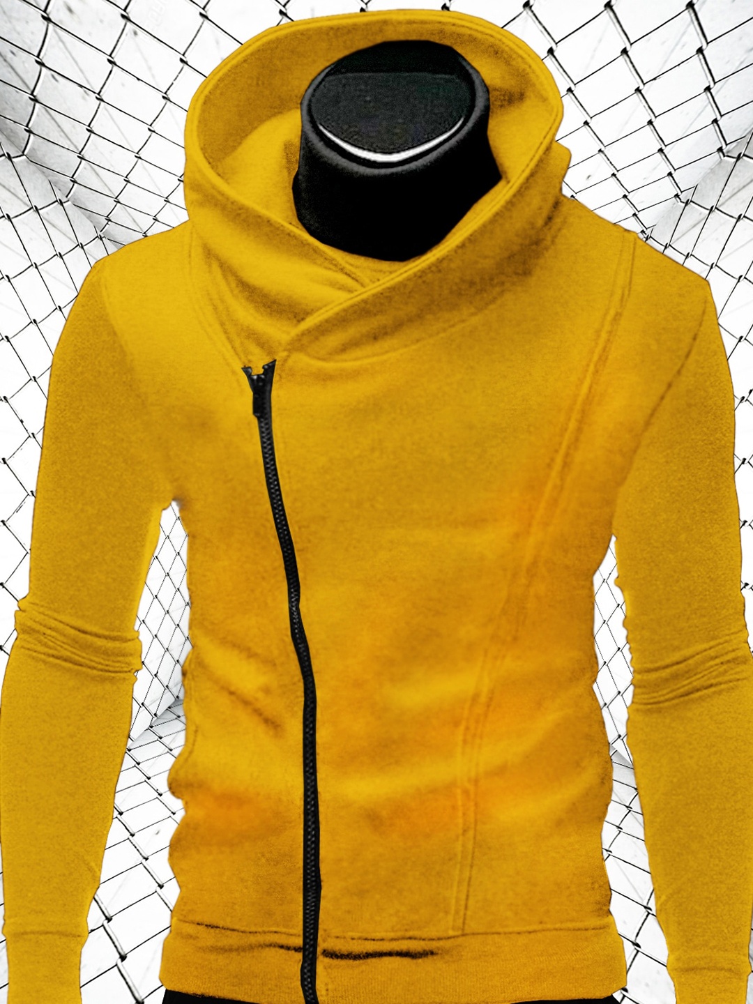 

TRIPR ORIGINALS Hooded Neck Cotton Bomber Jacket, Yellow