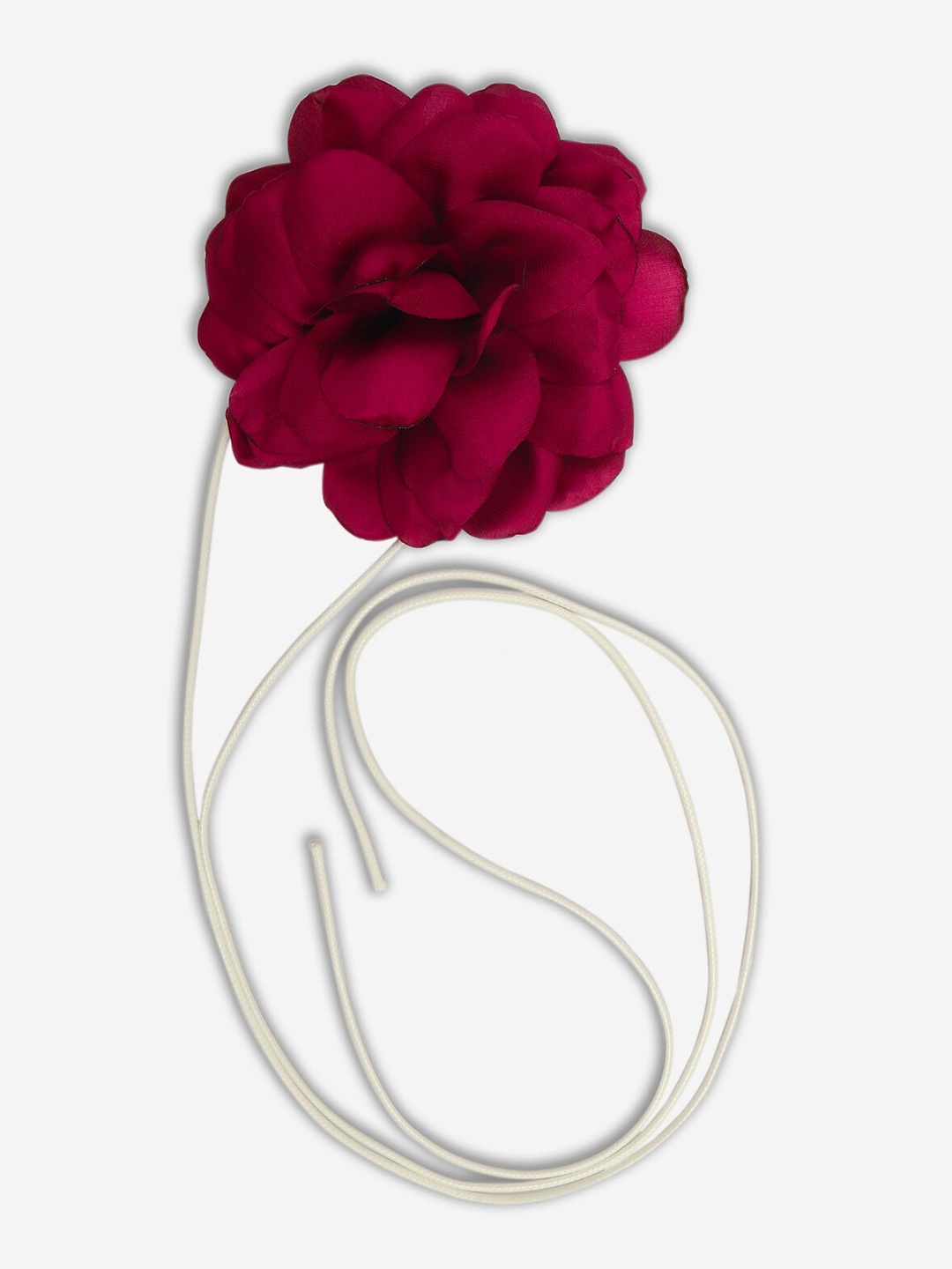 Beau Design Floral Shaped Choker Necklace, Red