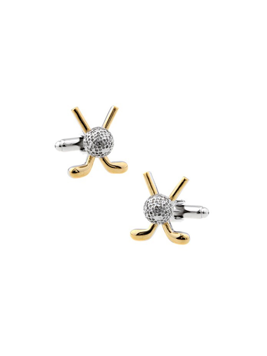 

The Tie Hub Silver-Toned & Gold-Toned Geometric Cufflinks