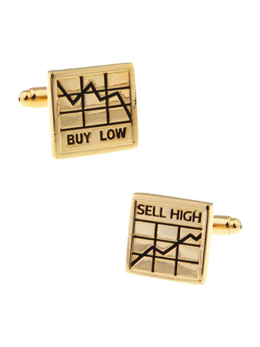 

The Tie Hub Gold-Toned & Black Cufflinks