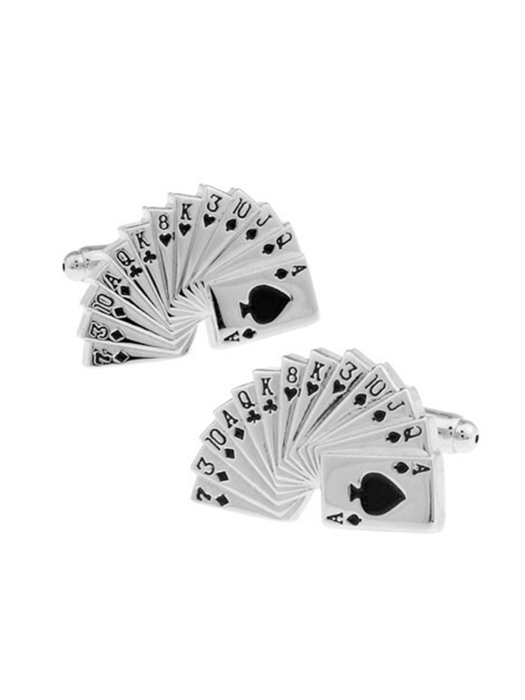 

The Tie Hub Silver-Toned & Black Quirky Cufflinks