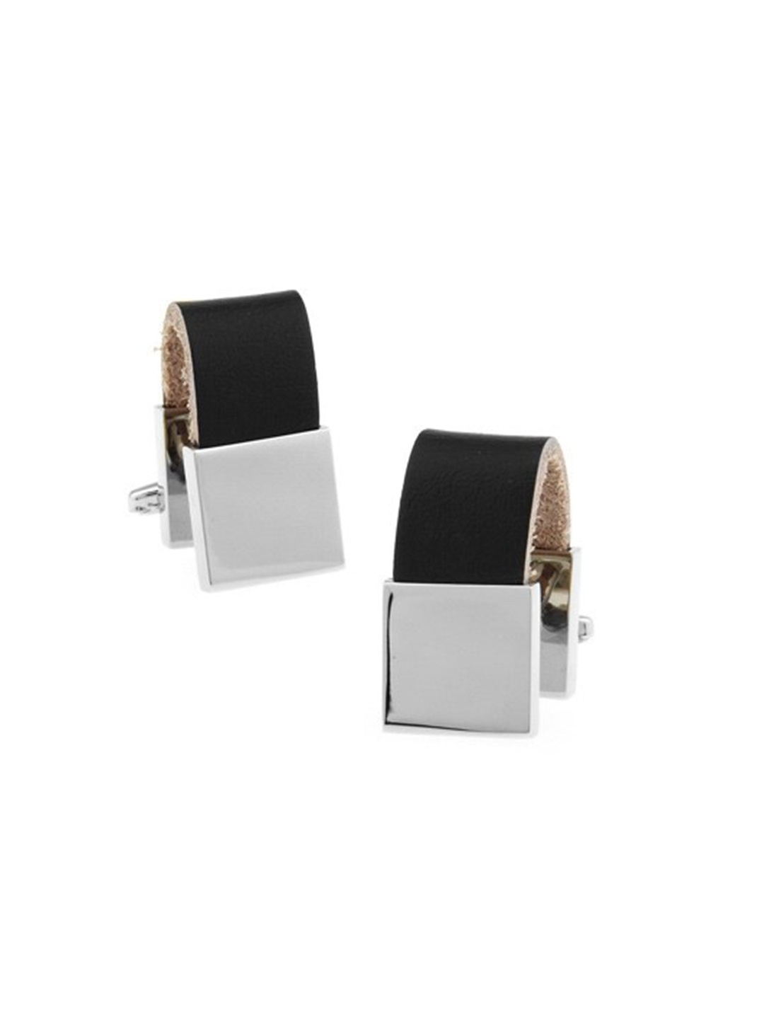 

The Tie Hub Black & Silver-Toned Quirky Cufflinks