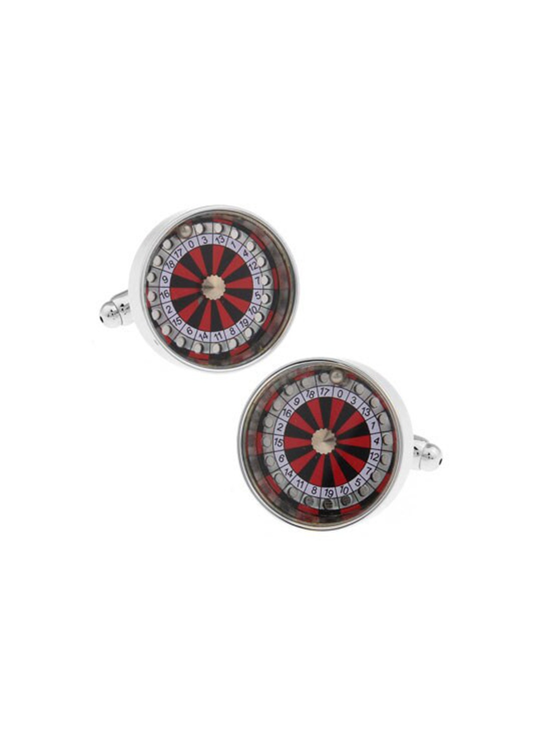 

The Tie Hub Red & Silver-Toned Cufflinks