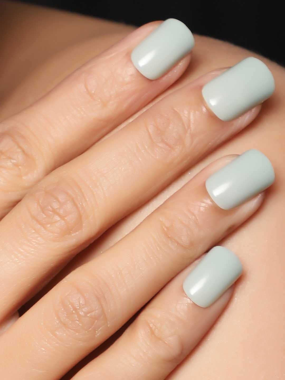 

LICK 24 Pcs Fake Nails Reusable Stick On Nails Extension - Sea Green, Grey
