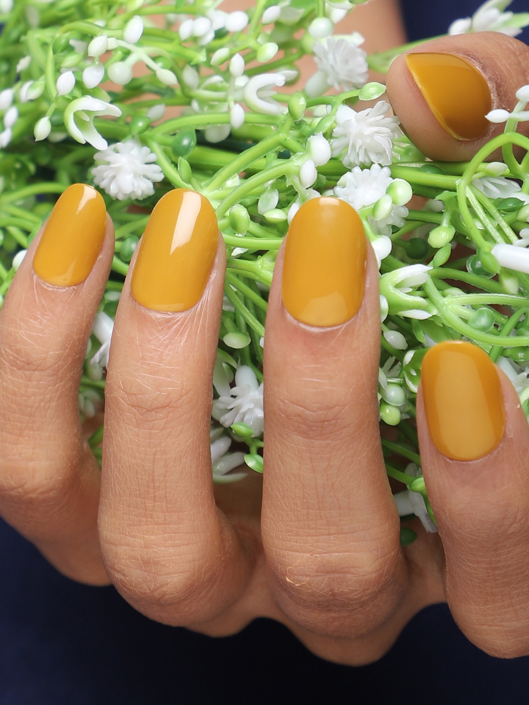 

LICK 24 Pcs Artificial Nails Extension Reusable Acrylic Nails - Mustard Yellow