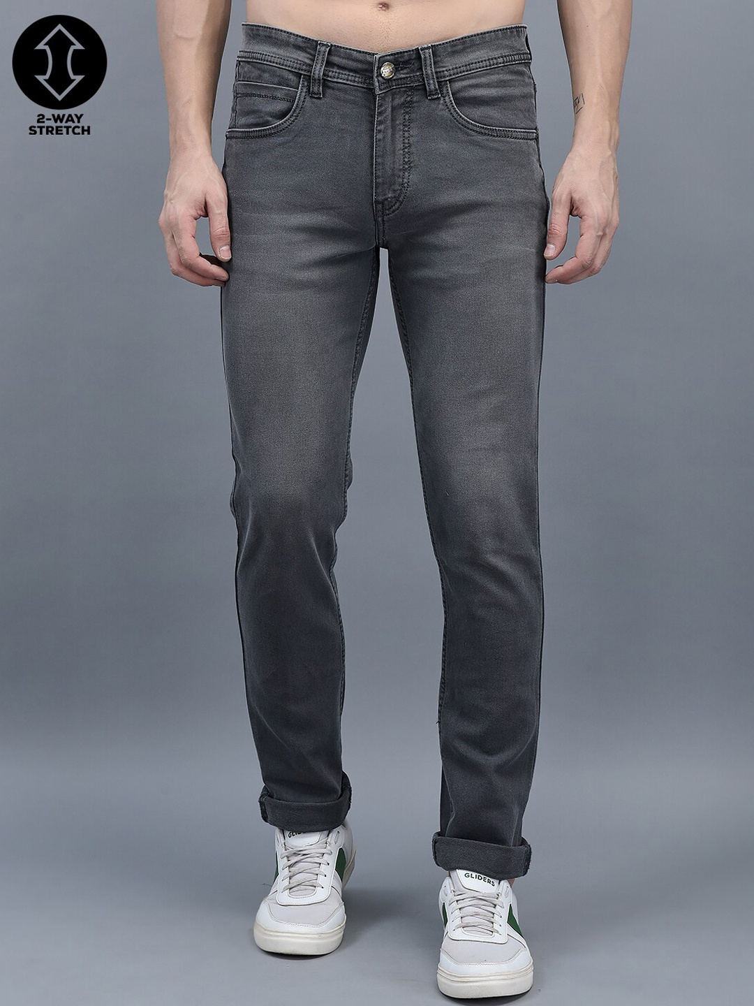 

COBB Men Slim Fit Light Fade Jeans, Grey