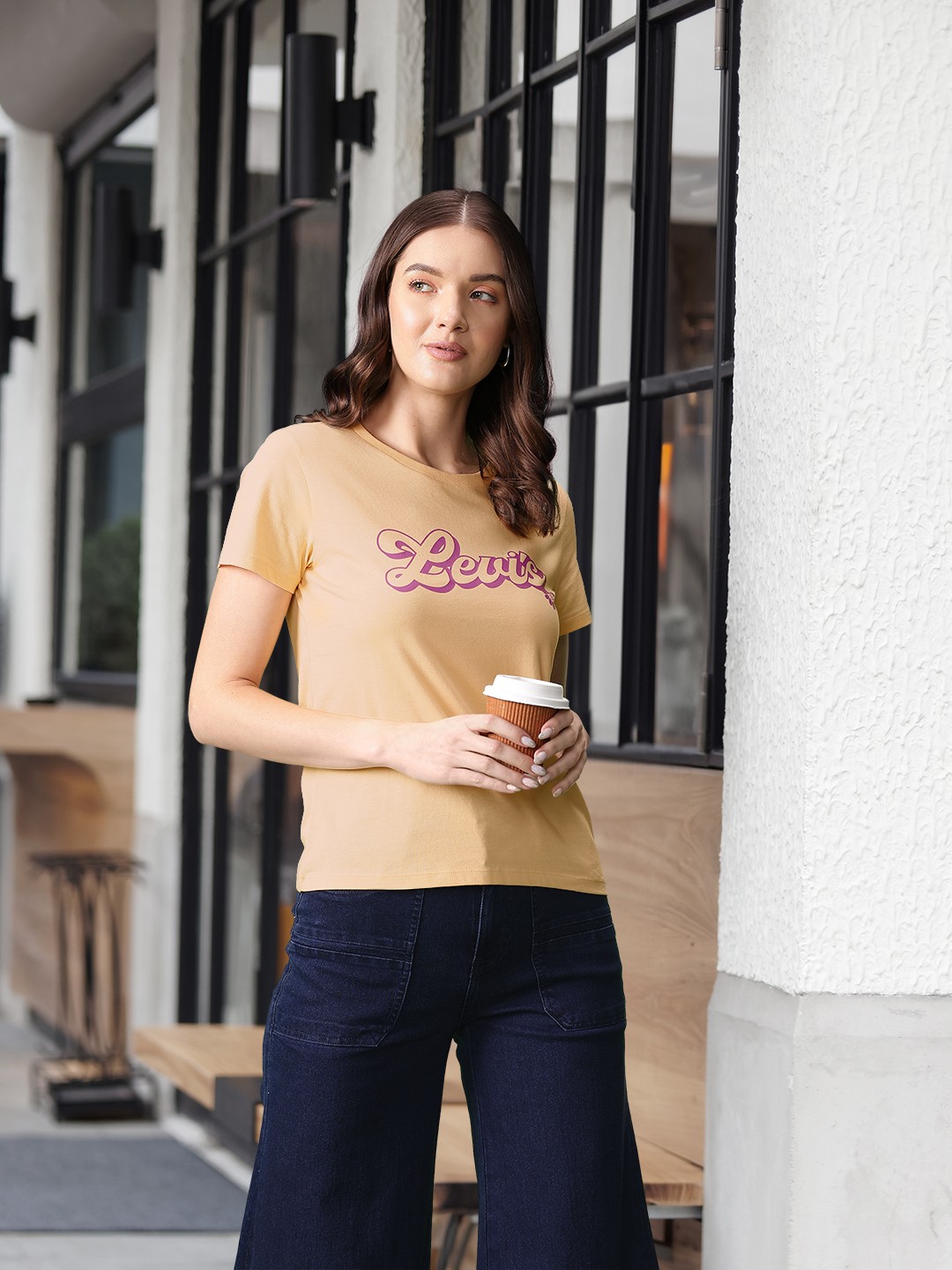 

Levis Brand Logo Printed Pure Cotton T-shirt, Yellow