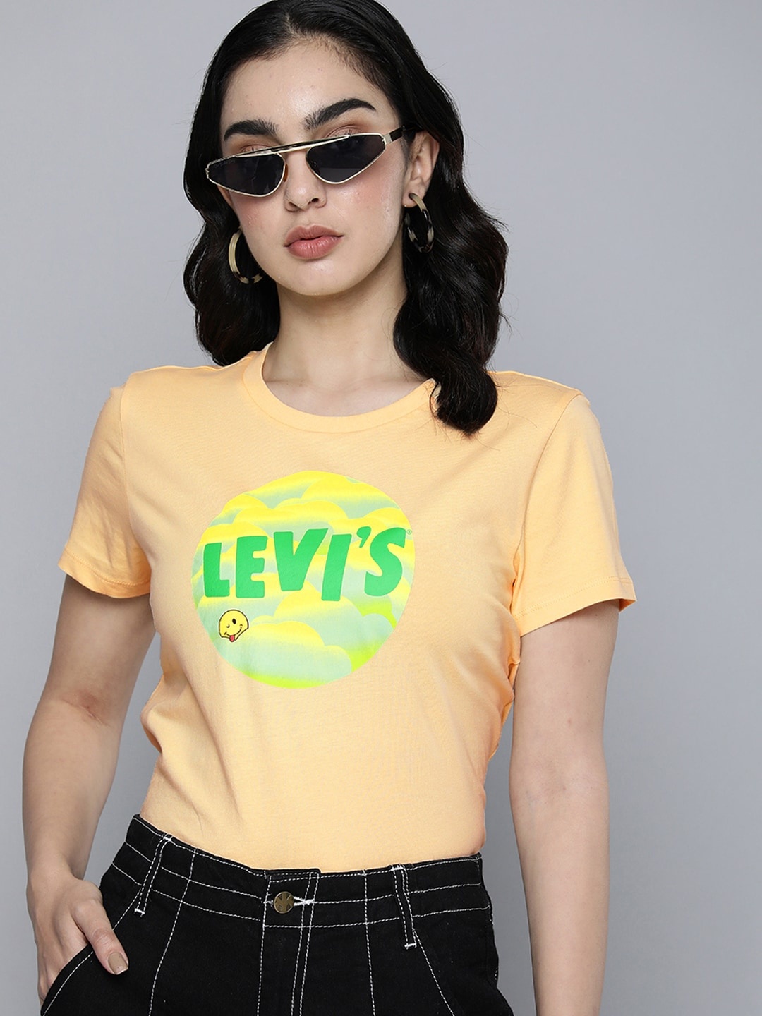 

Levis Graphic Printed Pure Cotton T-shirt, Yellow