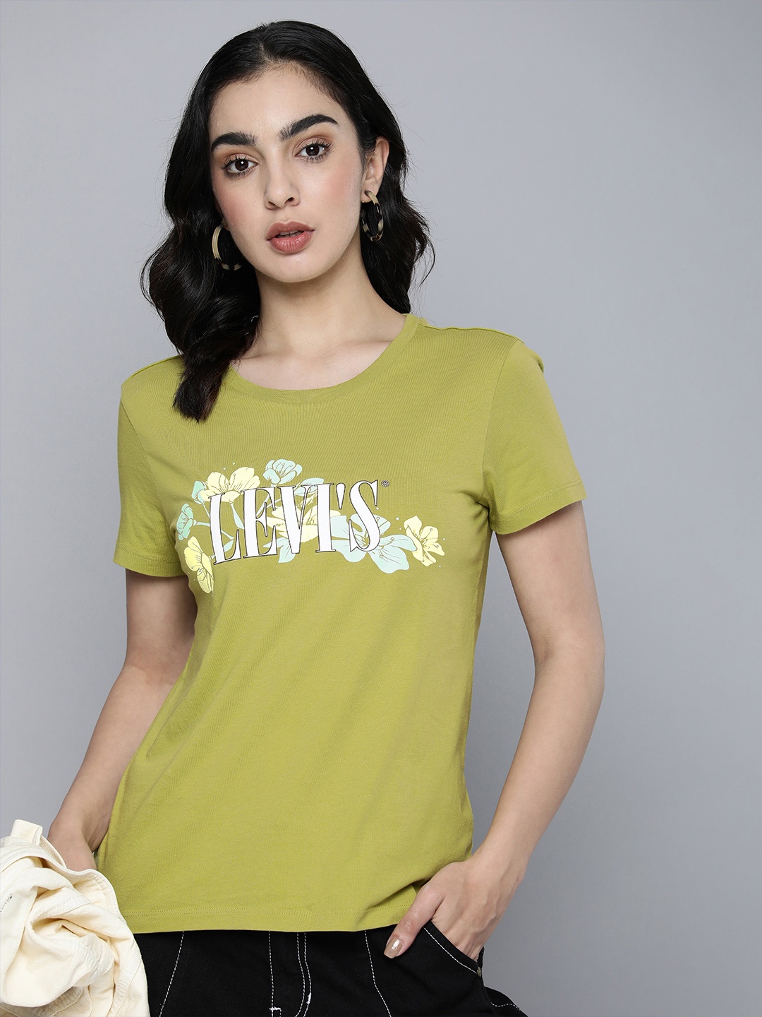 

Levis Graphic Printed Pure Cotton T-shirt, Olive