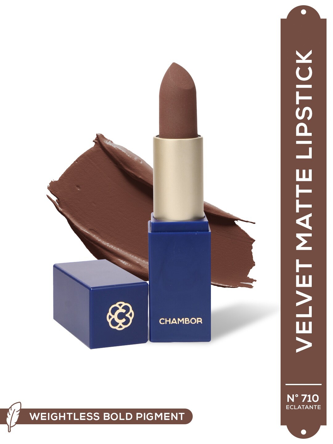 

Chambor Colour Studio Weightless Velvet Matte Lipstick - Eclatante 710, Brown