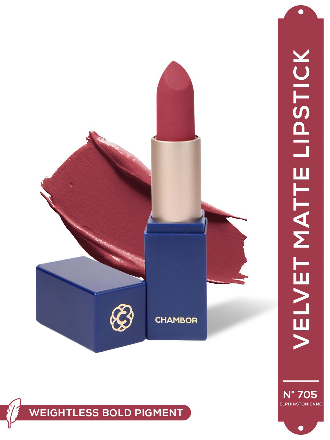

Chambor Colour Studio Ultra Vibes Velvet Matte Lipstick - Elphinstonienne N705, Maroon