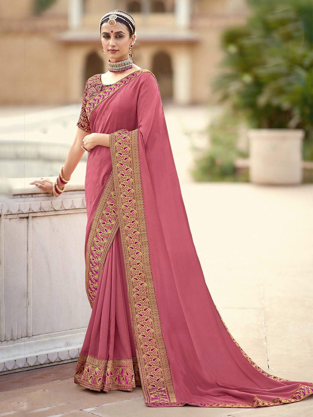 

all about you Silk Blend Saree, Pink
