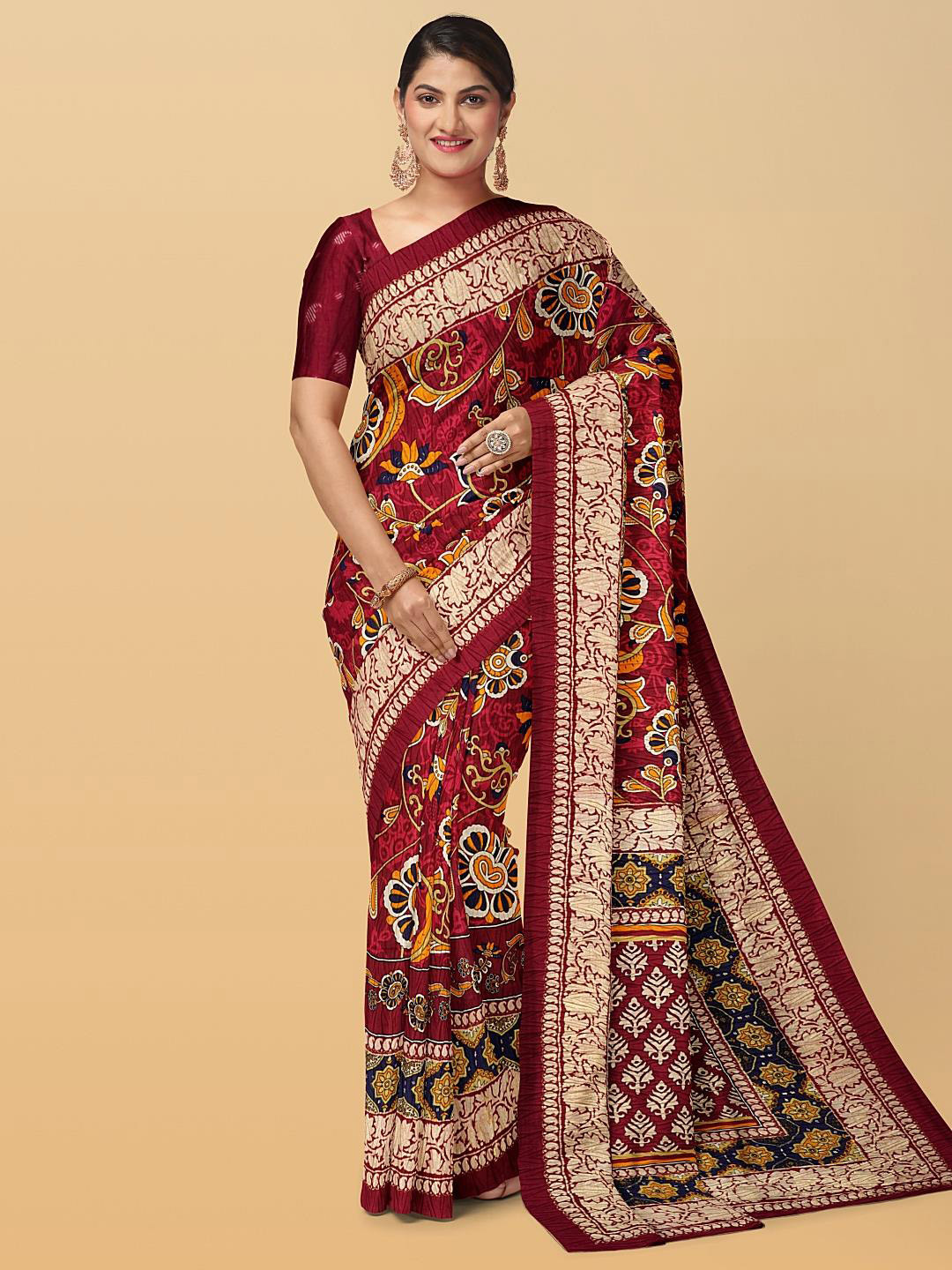 

Kalamandir Ethnic Motifs Printed Saree, Maroon