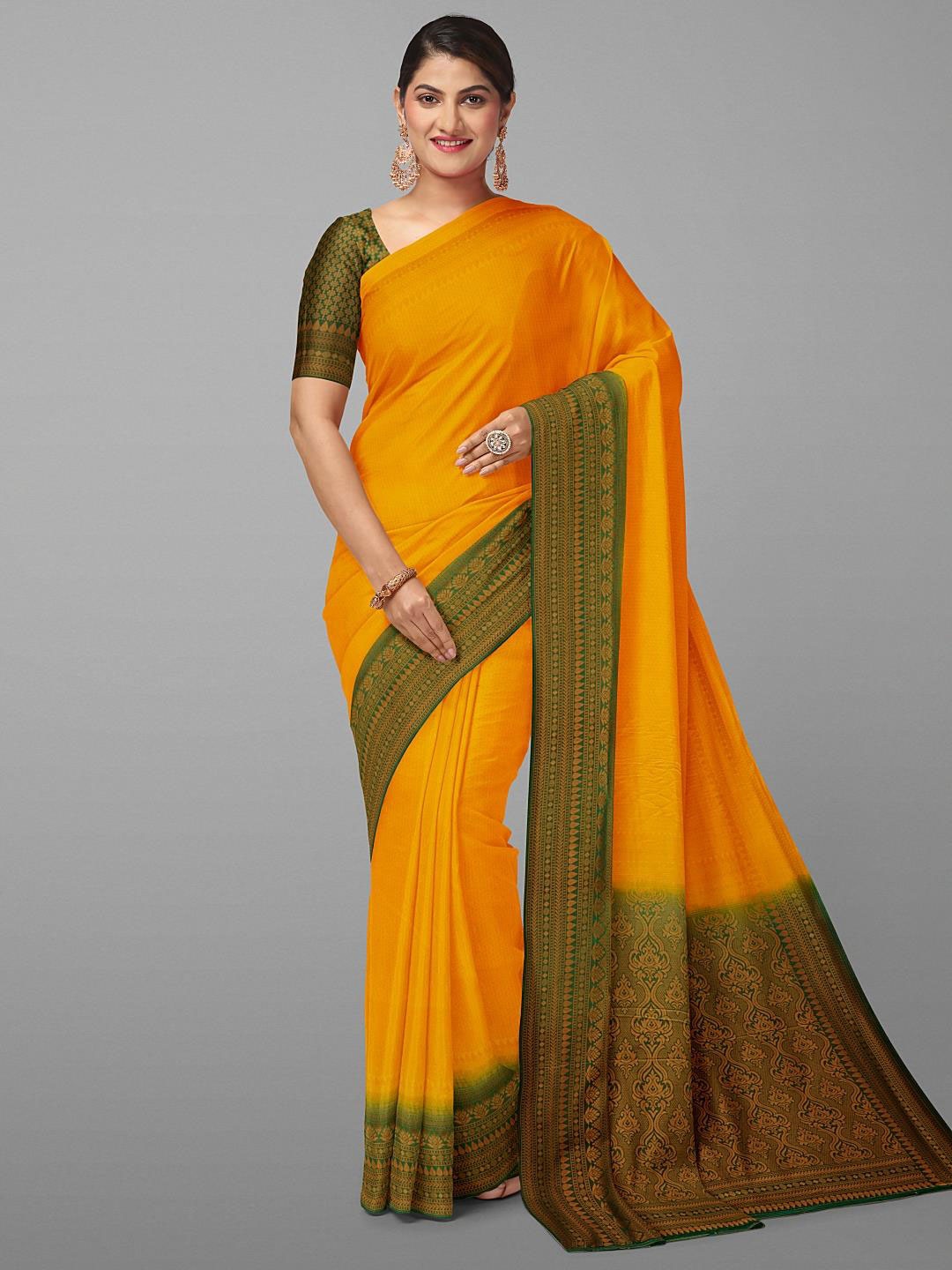

Kalamandir Woven Design Zari Saree, Yellow