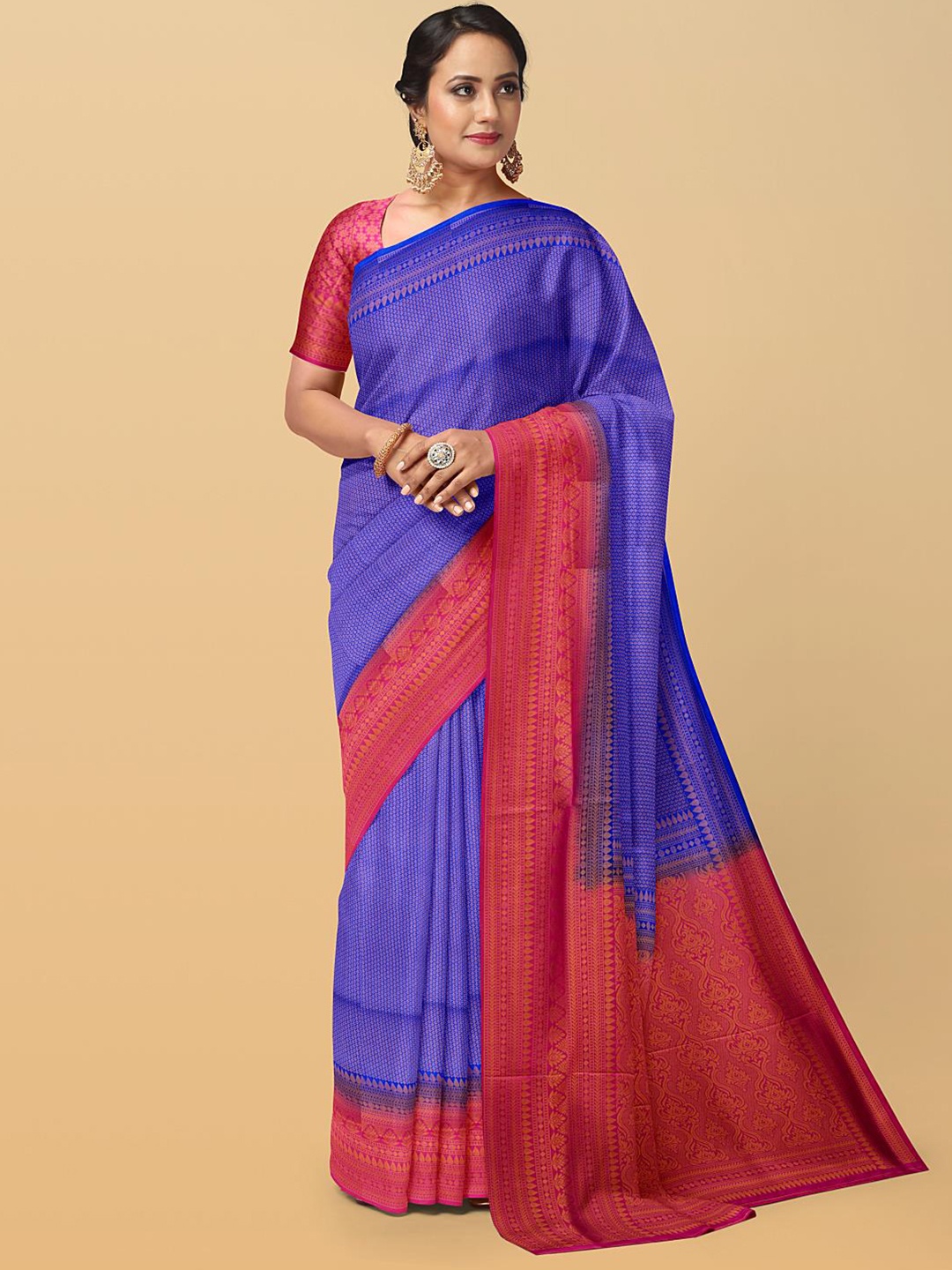 

Kalamandir Woven Design Zari Silk Blend Saree, Blue