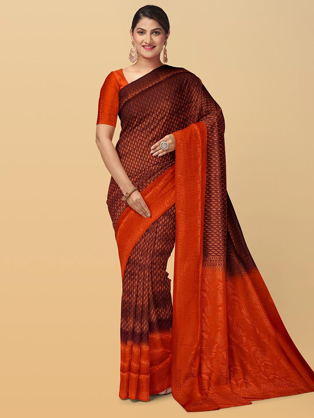 

Kalamandir Woven Design Zari Silk Blend Saree, Maroon