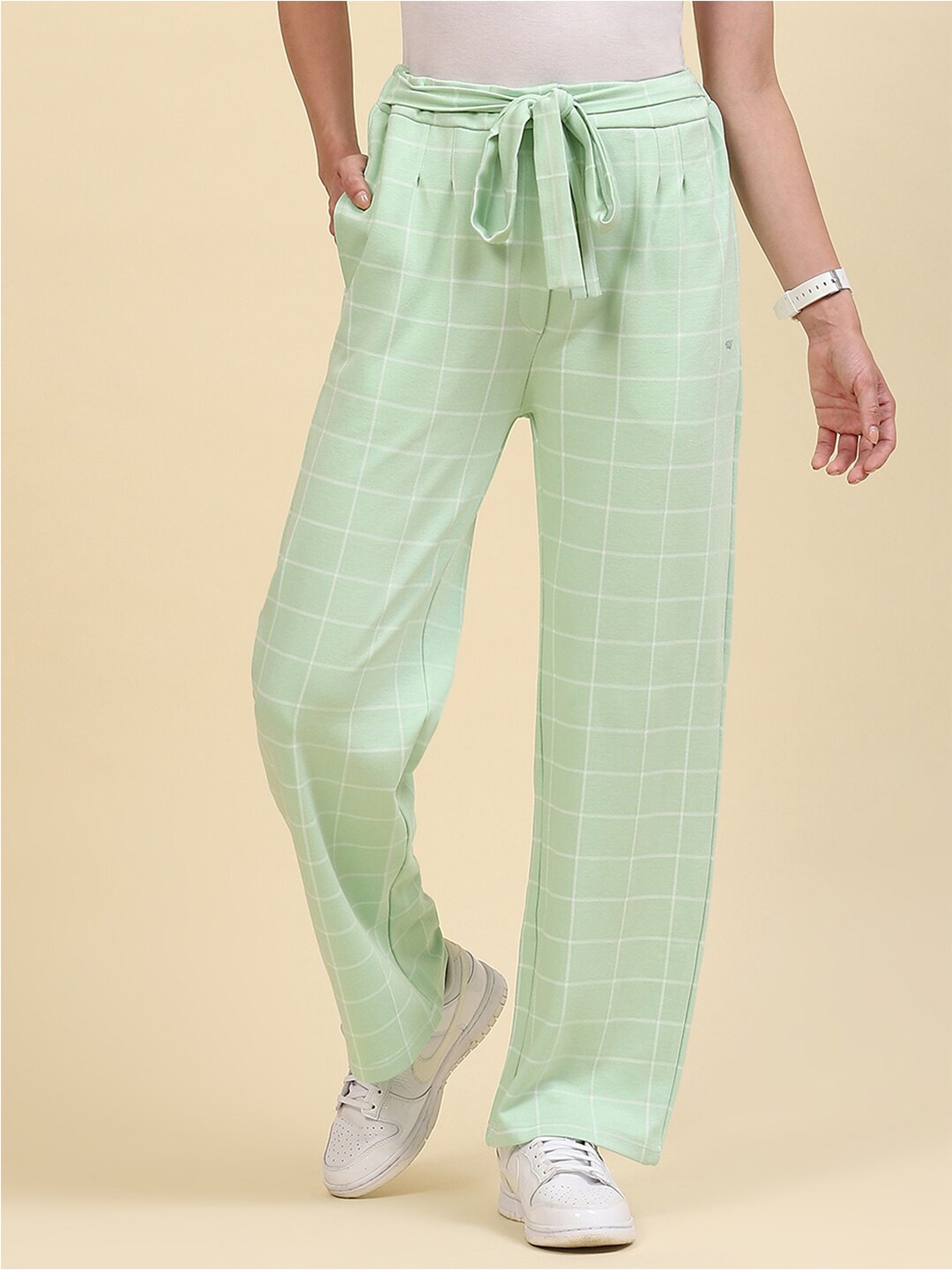 

Monte Carlo Women Checked Palazzos, Green
