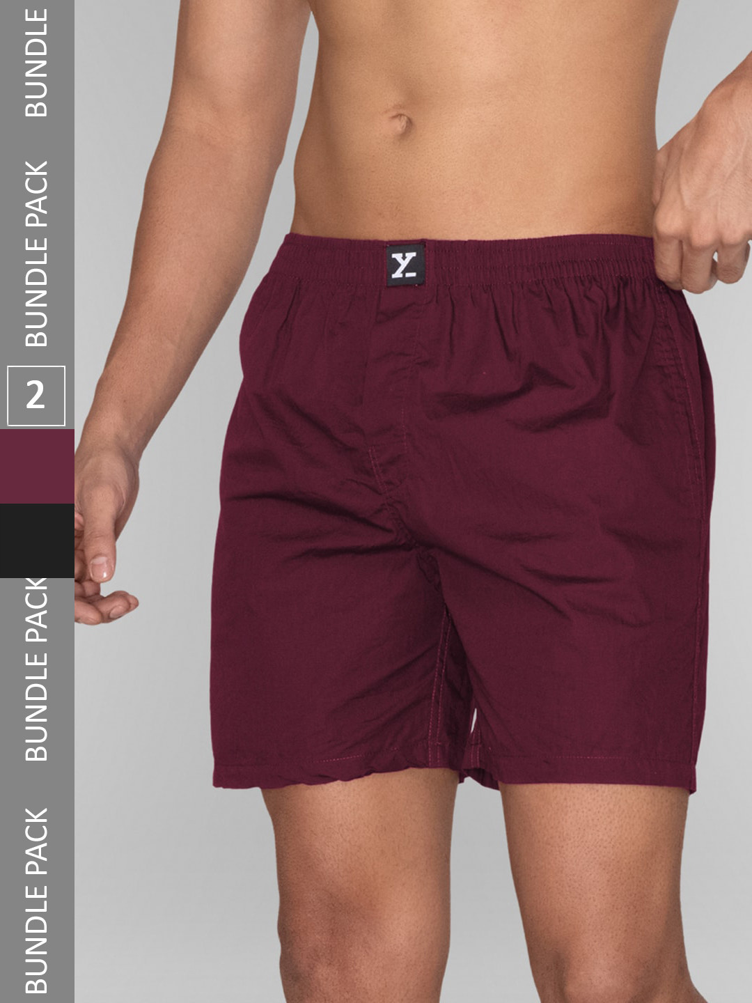 

XYXX Men Pack Of 2 Pure Cotton Boxers XYBOX3PCKN272, Maroon
