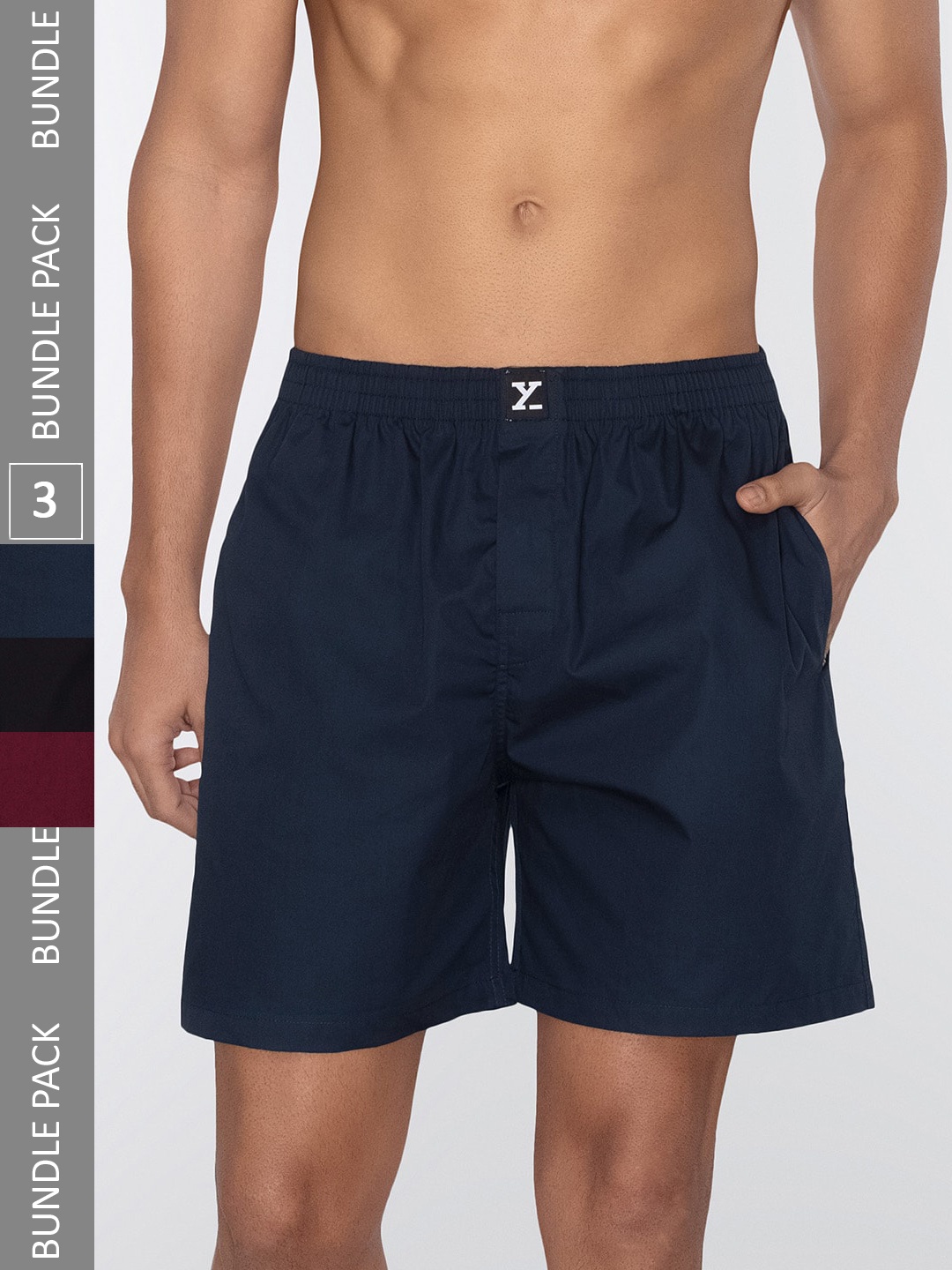

XYXX Men Pack Of 3 Pure Cotton Boxers XYBOX3PCKN266, Blue