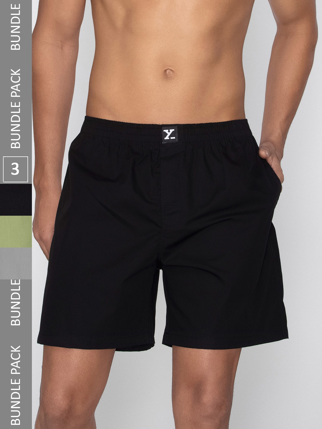 

XYXX Men Pack Of 3 Pure Cotton Boxers XYBOX3PCKN275, Green