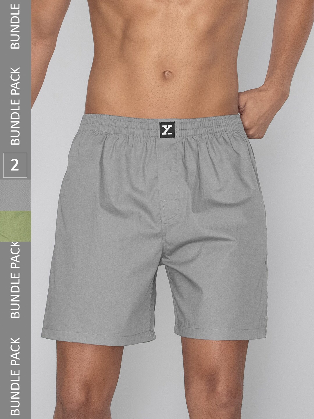

XYXX Men Pack Of 2 Pure Cotton Boxers XYBOX2PCKN355, Green